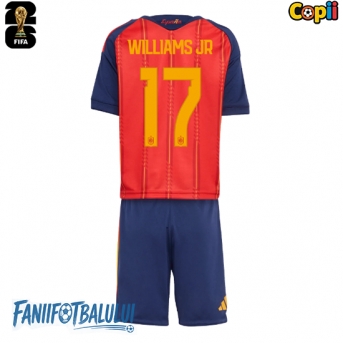 Spania Nico Williams #17 Echipament de Fotbal Replică Mondial 2026 Copii Acasa (+ Șorturi)